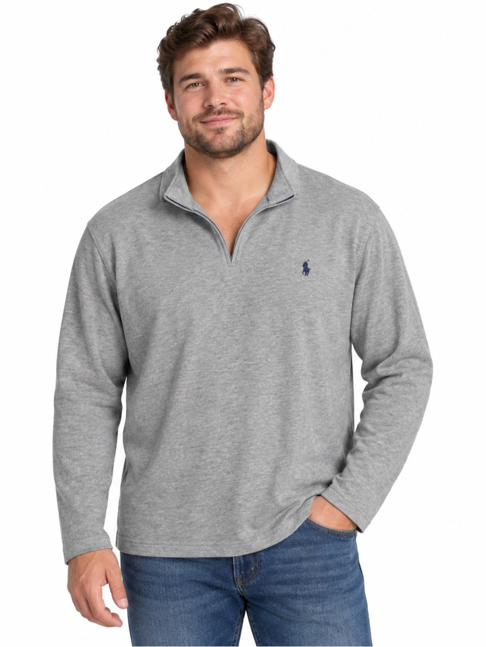 Polo Ralph Lauren Men’s Gray Long Sleeve Collared Pullover Size L